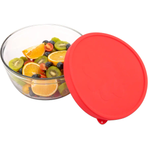 Silicone Lid for Anchor Hocking 4-Quart Glass Mixing Bowls - 1 Pack Leakproof Replacement BPA-Free Lidfor Food Storage & Salad Mixing Bowls, Microwave & Dishwasher Safe - Lid Only