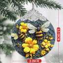 Bee Christmas Decoration - Stained Glass Tree Ornaments, Xmas Gift for Friend, Family, Coworker