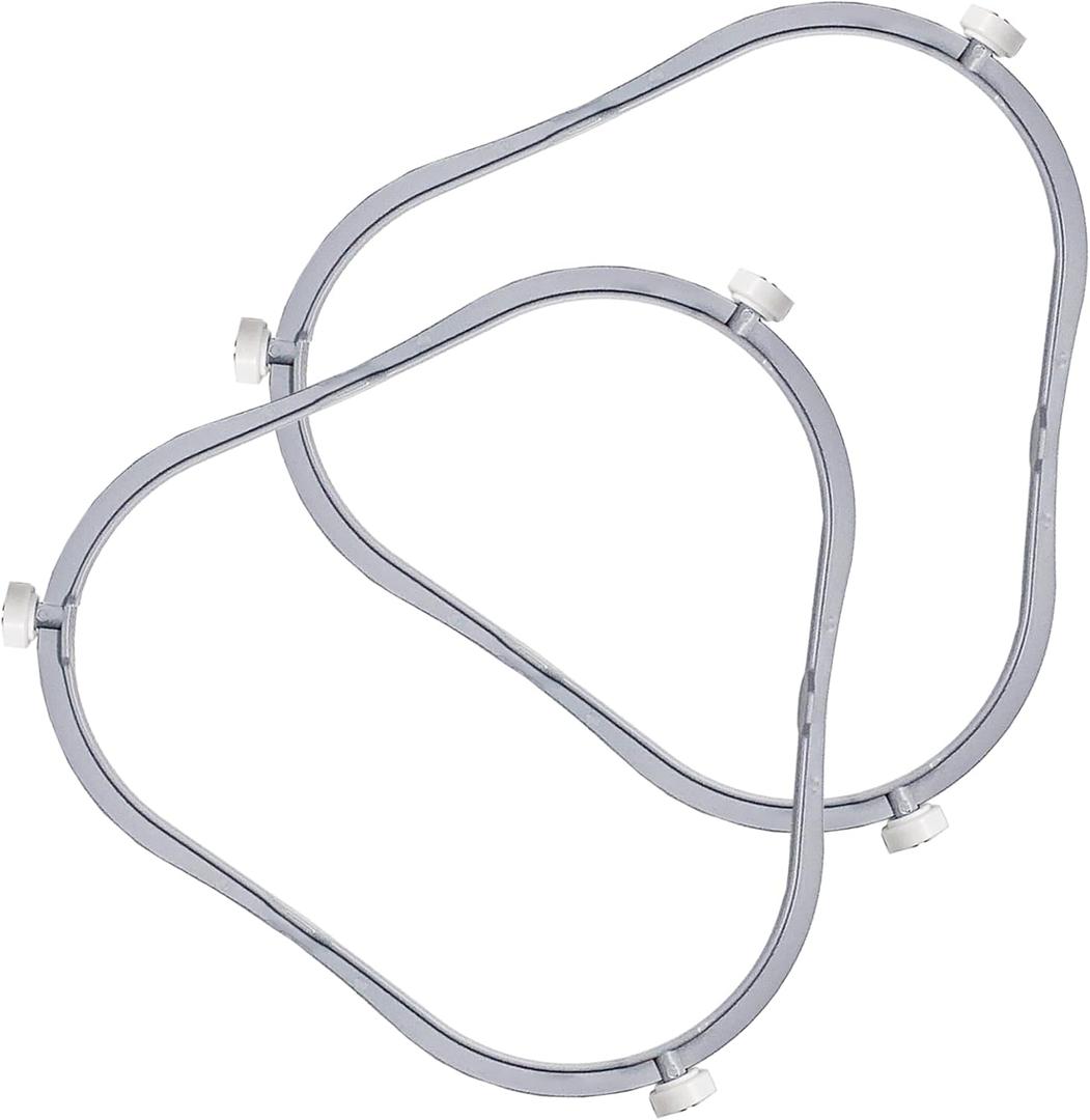 2 Pack 7.48 in W11252182 Microwave Turntable Ring Replacement for Whirlpool with Rollers 8206227 Microwave Glass Tray Support Holder for Whirlpool Microwave Inner Ring Accessories Parts