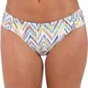 Sunshine 79 Womens Side Shirred Hipster Bikini Swimsuit (14, Multi//Soul Wave)