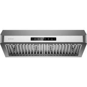 VIKIO HOME Range Hood 30 Inch Under Cabinet, Kitchen Hood with 980 CFM, 3-Speed Gesture Sensing & Touch Control Panel, Stainless Steel Vent 2 Pcs Baffle Filters with Handlebar, Ducted, LED light
