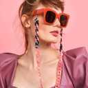 Acrylic Glasses Chain for Women Eye Glasses Holders Around Neck Eyeglass Chain Sunglasses Strap Glasses Lanyard (Blackmixpink)