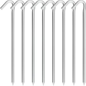 Tent Stakes 9 Inch, Tent Stakes Metal, Heavy Duty Tarp Camping Stakes, Metal Stakes for Inflatables Outdoor Decorations, 8 Pack Tent Stakes 9 Inch, Tent Stakes Metal, Heavy Duty Tarp Camping Stakes, Metal Stakes for Inflatables Outdoor Decorations, 8 Pack