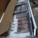 VASAGLE Kitchen Island with 3 Shelves, 47.2 Inches Width Kitchen Shelf with Power Strip, Large Worktop, Stable Steel Structure, Industrial, Easy to Assemble, Rustic Brown and Black UKKI101K01, 47.2"w X 34.9"h