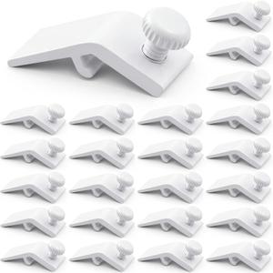 Blulu 24 Pcs Storm Door Panel Clip with Screws 5/16" Offset Aluminum Storm Window Clips Screen Door Hardware (White)