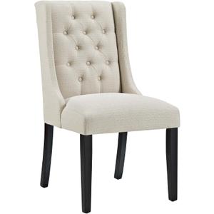 Modway Baronet Modern Tufted Upholstered Fabric Parsons Kitchen and Dining Room Chair in Beige, Set of 1