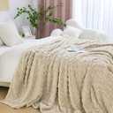 Aganear Fleece Blanket Queen Size - Plush Fuzzy Cozy Soft Blanket for Couch, Sofa, Bed, Office, Decorative Present for All Seasons, Portable Throw Blankets for Couch, Sofa, Bed(66"x48", Khaki)