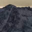 NEWCOSPLAY Super Soft Throw Blanket Dark Navy Premium Silky Flannel Fleece Leaves Pattern Lightweight Bed Blanket All Season Use (Dark Navy, Throw(50"x60"))