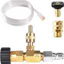 YAMATIC Adjustable Chemical Injector Kit, Downstream Injector Kit for Pressure Washer, M22-14mm Connectors, Soap Injector with Siphon Hose & Soap Nozzle,4500PSI