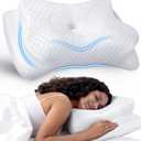 No More Aches Neck Pillow for Pain Relief, Adjustable Cervical Pillow for Neck Support with Armrest, Odorless Ergonomic Contour Memory Foam Pillows,Orthopedic Bed Pillow for Side Back Stomach Sleeping (White)