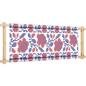 Yookeer 33 x 12 Inch Scroll Frame for Cross Stitch Needlepoint Embroidery Scroll Wood Needlework Frame Quilting Hoop Stand Stitching Needlepoint Holder for Sewing