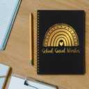 MFOMFO Thank You Gifts for School Social Worker, Inspirational School Social Worker Volunteers for Women, Office Meeting Notebook for Work, Encouragement Educator Staff Gold Spiral Notebooks-LTJ11