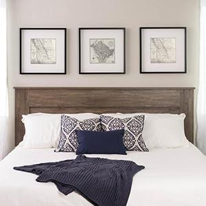 Prepac Stylish Flat Wood Panel Headboard for King Size Beds, Simplistic Wooden King Headboard 2.25" D x 81" W x 48" H, Drifted Gray, DHFK-1301-1