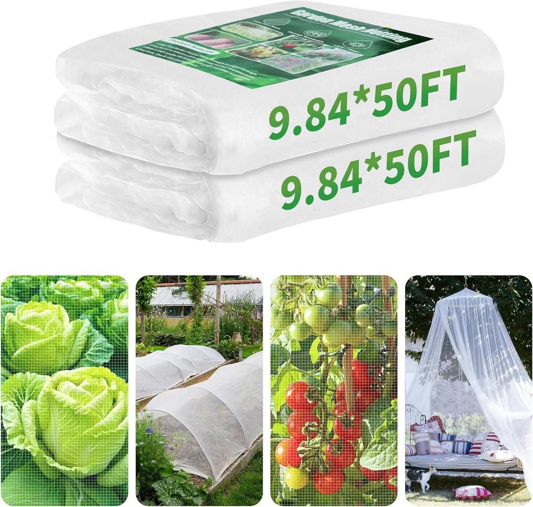 9.8450FT Garden Mesh Netting,Ultra Fine Plants Cover Protection from Anti Birds,Bugs,Cicadas,and Insects-Pest Barrier for Blueberry Bushes,Vegetable,Fruit Tree,Flowers,Raised Bed