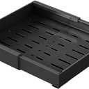 Expandable Pull Out Cabinet Organizer, Heavy Duty Slide Out Drawers, Fixed With Adhesive, Expandable Cabinet Pull Out Shelves For Kitchen Pantry Bathroom 3 rails small black 32-52cm One size
