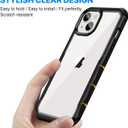 CENHUFO Privacy for iPhone 14 Case/iPhone 13 Case, Full Body Phone Case with Built-in 9H Tempered Glass Privacy Screen Protector and Camera Lens Protector, Shockproof Bumper Clear Cover - Black