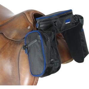 TrailMax Compact English Pommel Pocket Horse Saddlebag with Water Bottle Sleeve for Trail Riding, Works with English, Endurance & Australian Saddles
