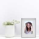 MIMOSA MOMENTS 6x8 Metal Picture Frame with Mat for 4x6 Photo, Shadowbox Frame for Tabletop Display (Silver, 4X6)