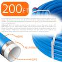 Compressed Air Piping System with 3/4 Inch ID x 200 feet 5-Way Multi-Outlet Aluminum Manifolds with individual Pressure Gauge HDPE Tubing Shop Air Line Kit, Air Compressor Line Kit | 200 PSI | 9120G
