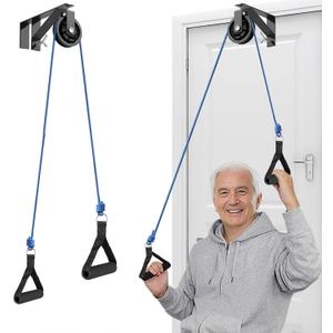 Shoulder Pulley for Physical Therapy & Rehab, Over The Door Pulley System with Metal Bracket, Over Door Exercise Pulley for Injury Rehab Recovery Stretching