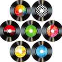 Boao 35 Pieces 7 Inch 1950's Records Decorations Rock and Roll Music Party Decorations 70's Wall Vinyl Records for Disco Birthday Music Theme Party
