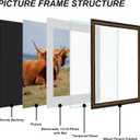 Black Gold 16x20 Picture Frame with Mat, Vintage Wood Photo Frame for Real Glass, Matted 11x14 or 16 x 20 Photos, Easy Photo Changes, Wall Hanging, Antique Ornate Wall Art