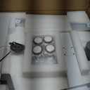 Glass Mobile Standing Desk, Height Adjustable Rolling Laptop Table, 27 inches Portable Sit Stand Desk with Wheels and Hook, Pneumatic Computer Workstation, White