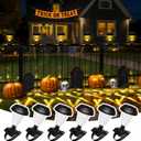 Solar Fence Lights Outdoor, Waterproof Patio Lights with Warm White Color for Halloween & Christmas Decor, for Fence, Trampoline, Stairs, Yard, Pathway, 6 Pack