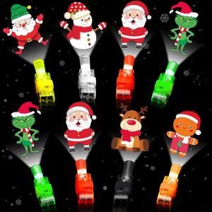 Christmas Party Favors Gifts 36 PCS Finger Lights Christmas Goodie Bag stuffers, Glow in the Dark Xmas Toys Bulk for Stocking Fillers Holiday Favors Prizes Classroom Rewards Xmas Party Supplies