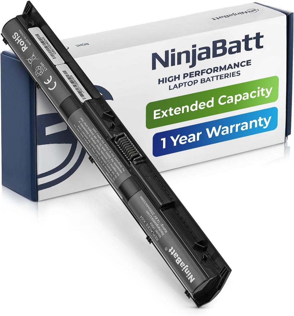 NinjaBatt Battery for HP 800049-001 K104 800010-421 KI04 KIO4 HSTNN-LB6R 17-G121WM TPN-Q160 TPN-Q158 TPN-159 TPN-Q161 TPN-Q162 HSTNN-DB6T HSTNN-LB6S - High Performance [4 Cells/2200mAh/33Wh]