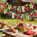 Cherry Decor Cherry Garland Party Decoration Hanging Decoration Cherries Birthday Garlands for Birthday Wedding Baby Shower Christmas Home Decor