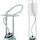 Upright Steamer for Clothes 1350W Turbo Boiler Standing Garment Steamer 1.6L Water Tank 1h Continuous Steam Flat&Hanging Ironing Double Retractable Rod 10 Modes 30s Fast Preheat for all Fabrics