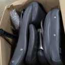 Amazon Basics Ergonomic Executive Office Desk Chair with Lumbar Support, Flip-up Armrests, Adjustable Height, Grey Leather