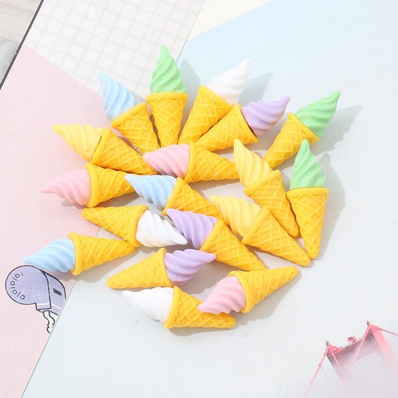 2 x 60 Pcs Miniature Ice Cream Cones - Fake Ice Cream Models, Decoration