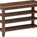 Taitiy Shoe Bench Storage Rubberwood, Entryway Bench with 3-Tiers Height Adjustable, Shoe Rack Front Door Entrance Organizer for Hallway Living Room, Mudrooms, Walnut,31.5"