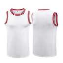 Pack of 2 YWIES Plain Basketball Jersey, Blank Team Uniform, Hip Hop Hipster Short Sleeveless Active Shirts White-red, XL