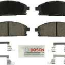 BOSCH BE691H Blue Ceramic Disc Brake Pad Set with Hardware - Compatible with Select Infiniti Q45, QX4; Nissan Pathfinder, X-Trail; FRONT