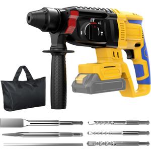 SDS Cordless Rotary Hammer Drill Compatible with Dewalt 20V Battery(NO Battery) Brushless Motor, Safety Clutch, 4 Functions with 5 Drills and Carrying Bag for Concrete/Masonry/Wood/Metal
