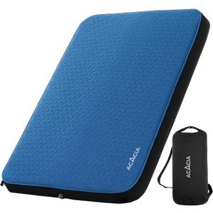 ACACIA 4.3" Thick Self Inflating Sleeping Pad with Foam | Innovative Y-Shaped Telescopic Structure | Ultraportable Camping Mattress | Outdoor Compact Air Mat for Tent Car | (Full, Blue)