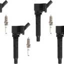 4PCS UF765 Ignition Coils Pack & 95125 Iridium Spark Plugs Compatible with A4 Q5 2014-2020 L4 2.0L 1.8L Replace#UF771 UF793 UF797 06J905110D 06J905110K