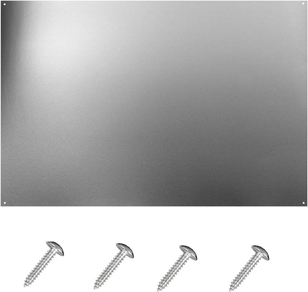 24 x 36-inch Reversible Stainless Steel Backsplash for Kitchen wall，Splatter Guard and Cooking Shield， Range Hood Accessories to Keep Kitchen Clean， Four Pre Drilled Holes for Easy Installation