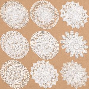 Mimorou 18 Pieces 10 Inch Beige Lace Doilies for Tables Crochet Doilies Vintage Cotton Lace Coasters Handmade Round Placemats Rustic Table Decor for Kitchen Dining Room Wedding Cup Vase Decoration