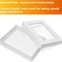Wowxyz 12pcs 19x14x4 Inches Cake Boxes Rectangle Half Sheet 1/2 Sheet Bakery Boxes with Window - Donuts, Pastry Baking Cake, Pie White Cardboard Treat Packaging