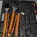 31pcs BBQ Grill Accessories Set for Men Dad, Heavy Duty Grilling Tools Gifts for Christmas, Stainless Steel BBQ Utensils Kit with Mats, Grill Brush in Carrying Bag Brown