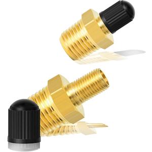 Pack of 2 1/4 Brass Air Inflator Adapter, Car Container Expansion Tank Inflation Nozzle, Pressure Tank Barrel Sealing Air Spring Suspension, Suitable for Most Cars(2pcs-Gold)