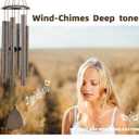 Wind-Chimes-Outdoor-Deep-Tone, Large Soothing Melodic Tones Windchimes, Wind Chimes for Outside, Memorial Wind Chime Best Gift for Mom Women Grandma Neighbors(32" Brown Coated Aluminum)