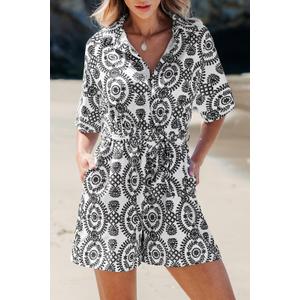 Women’s Bodysuit Bat Sleeve V-Neck Jumpsuit -Waist Wide-Leg Vacation Style for a Look, Size Not Found