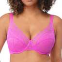 HSIA Minimizer Bras for Women Enchante Full Coverage Underwire Bras Plus Size Lifting Floral Lace Bra for Heavy Breast (36I, Hot Pink)
