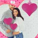 2 x RattanView 3 Pcs Valentines Door Decorations Valentines Heart Door Hanger Ornaments Rose Red Glitter Heart Shaped Wooden Hanging Sign 11 x 12 Inch for Home Wall Porch Wedding Birthday Wreath Crafts