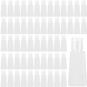 SINJEUN 120 Pieces 1oz/30ml Clear Plastic Empty Bottles with Flip Cap, Empty Squeeze Bottles, Mini PET Clear Refillable Travel Containers for Shampoo, Toners, Lotions, Creams